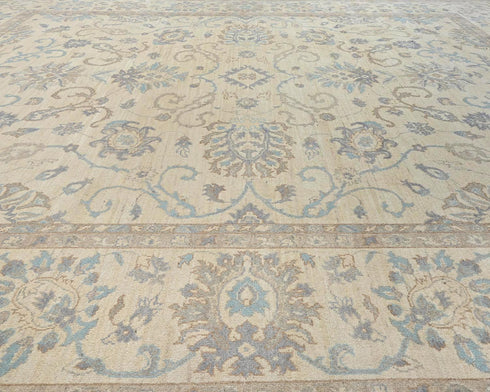 12x14 Zeigler Beige Afghan Hand Knotted Wool Area Rug